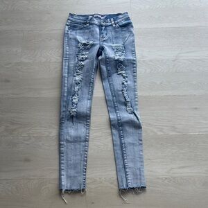 So Nikki Sky Blue Ripped Jeans